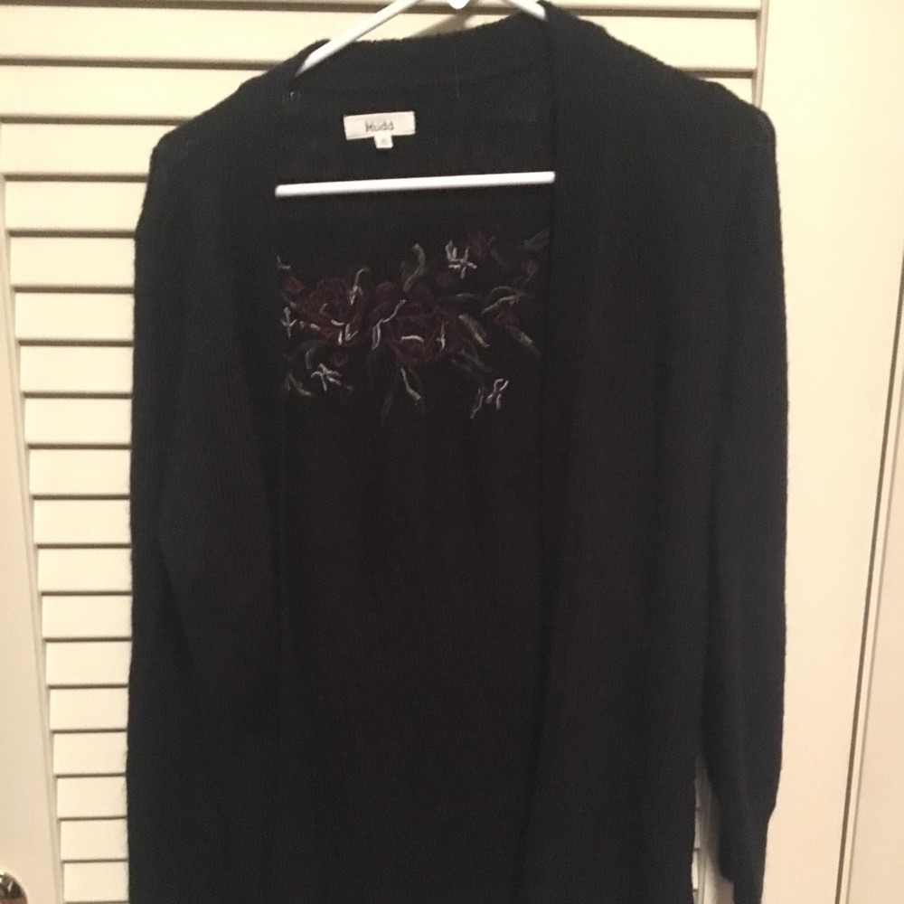 Black floral cardigan